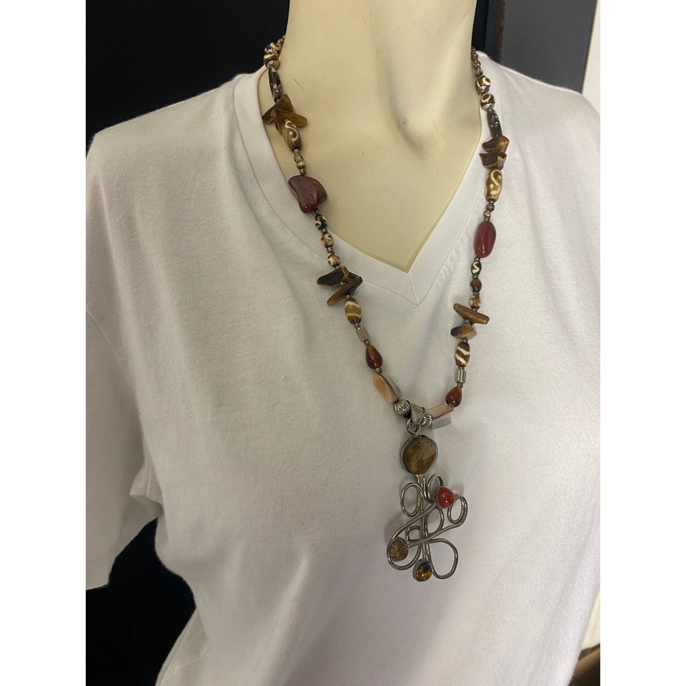 Bohemian Beaded Necklace with Pendant